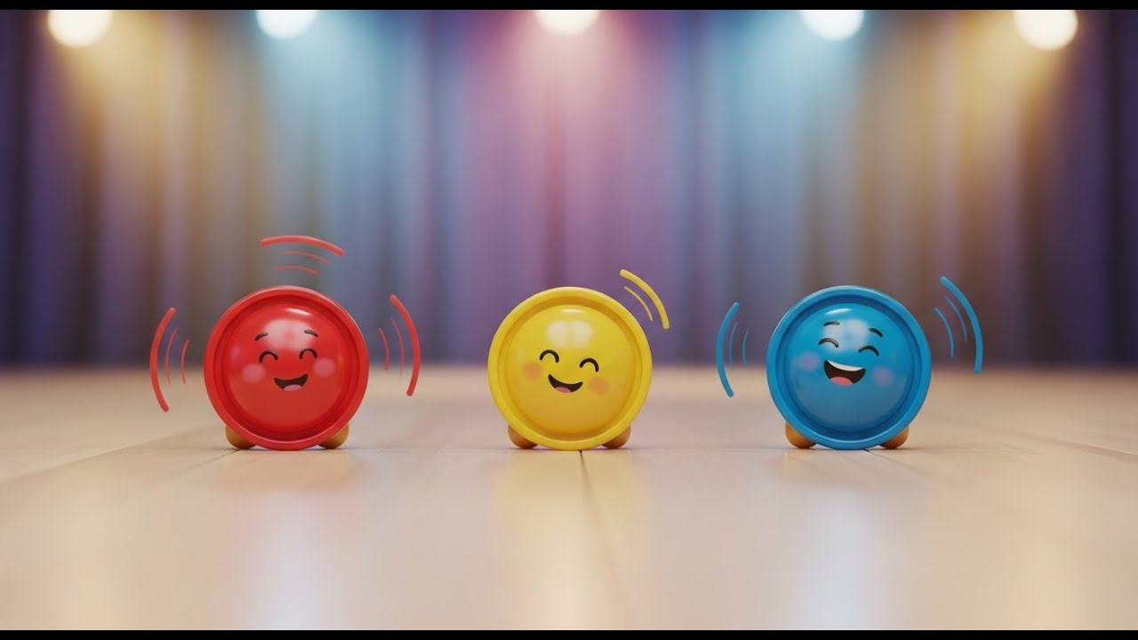 Três Pequenos Címbalos de Dedo de Brinquedo | Sons Metálicos e Ritmo Infantil---