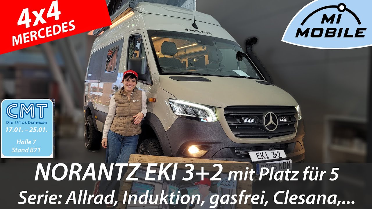 Allrad-Kastenwagen für 5 Personen🔥 Norantz EKI 3+2 auf Sprinter 4x4 🚐 gasfrei, autark & Aufstelldach