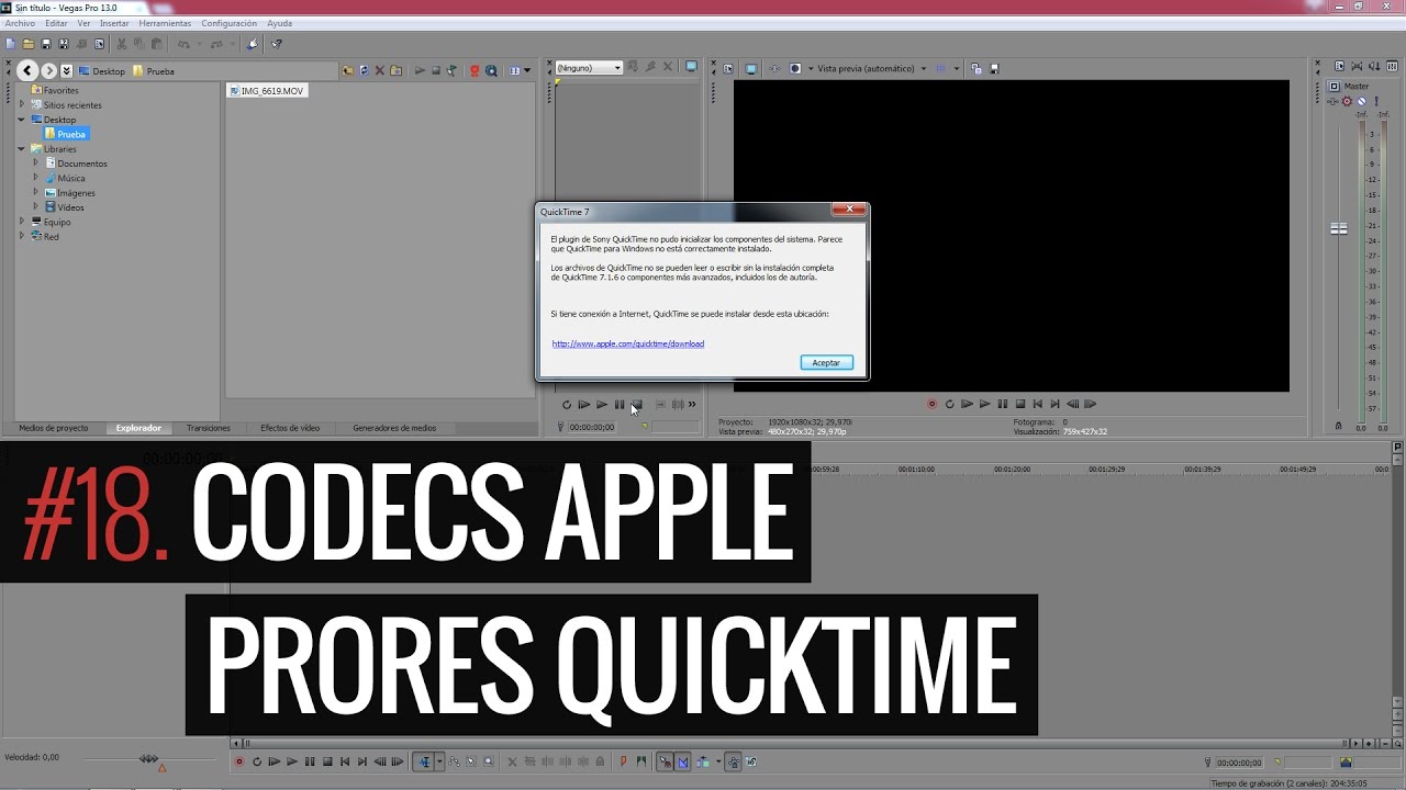 SONY VEGAS PRO 13 #18 Codecs Apple ProRes QuickTime (Tutorial)