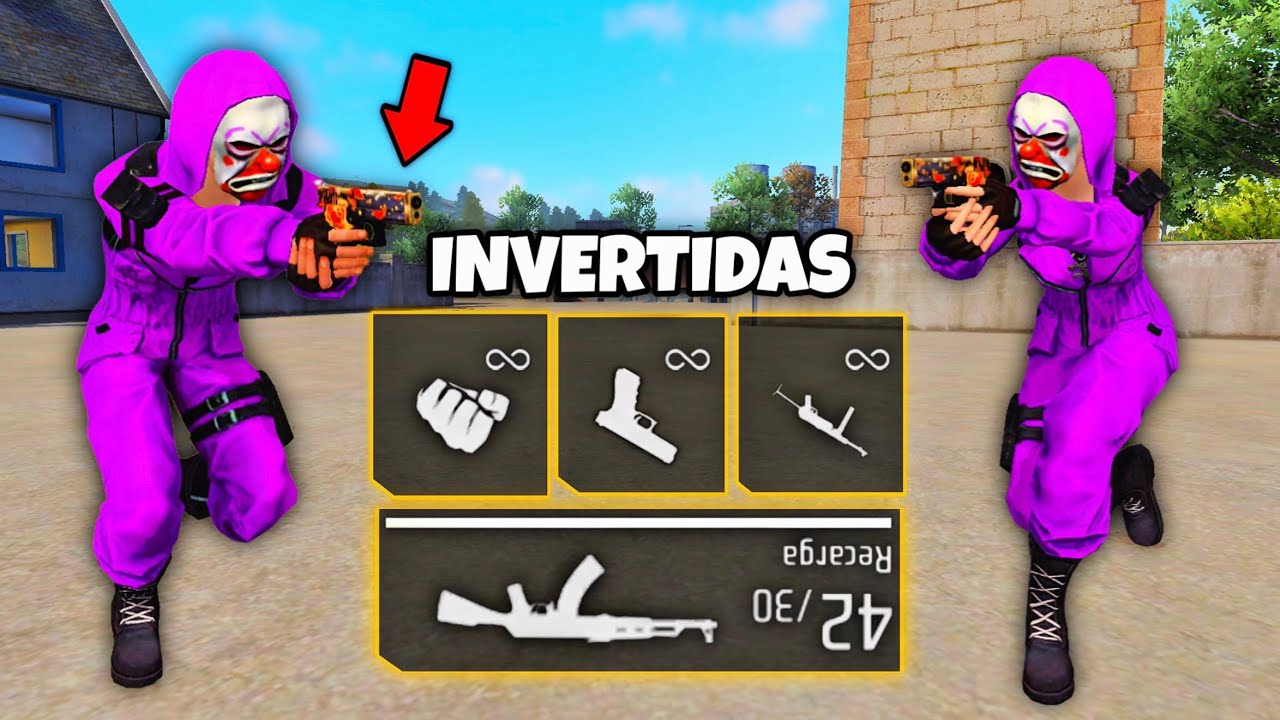 HICIMOS EL RETO DE JUGAR CON LAS ARMAS INVERTIDAS EN FREE FIRE 😱