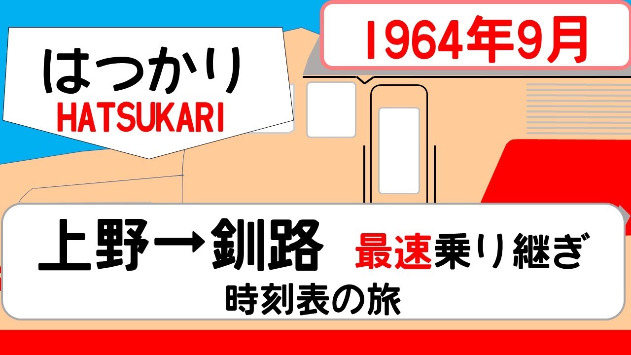 【特急はつかり】時刻表の旅　1964年9月　上野→釧路