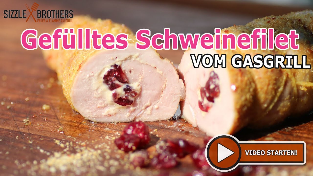 Gefülltes Schweinefilet vom Gasgrill