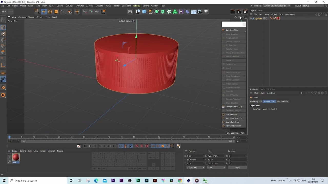 Cinema 4d Bottle cap modeling practise