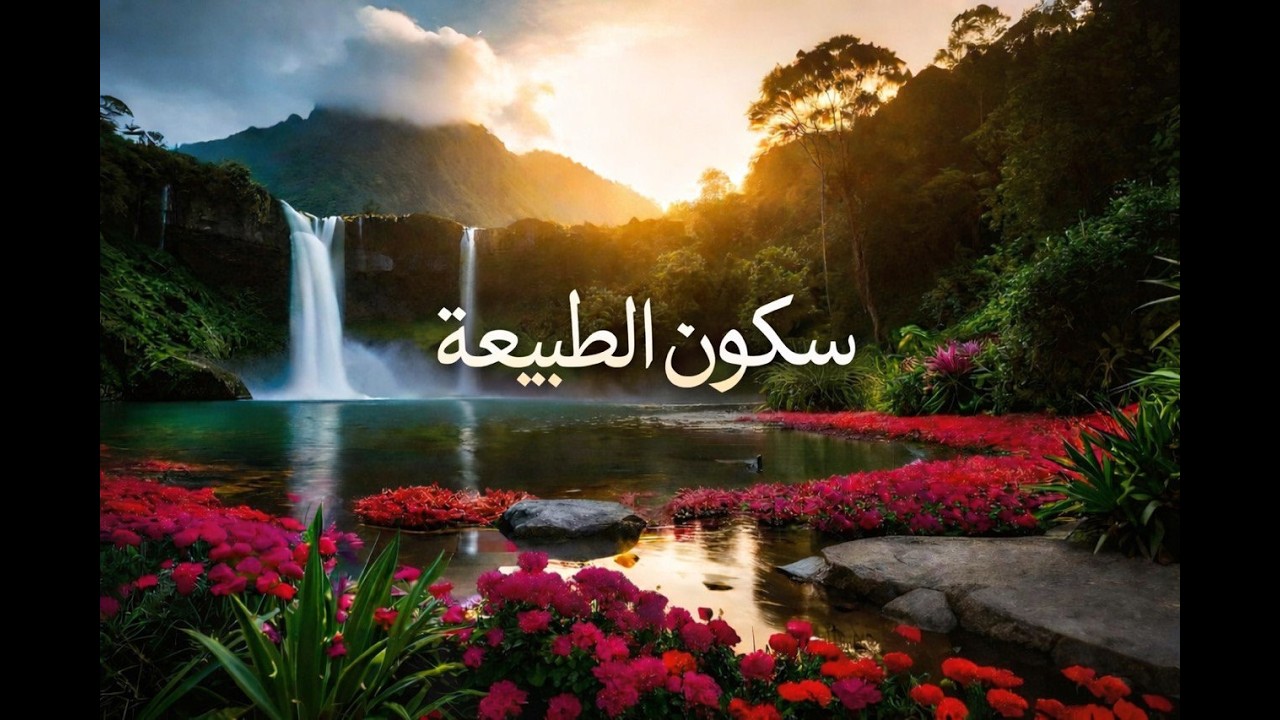 سكون الطبيعة – شلال هادئ وقت الغروب