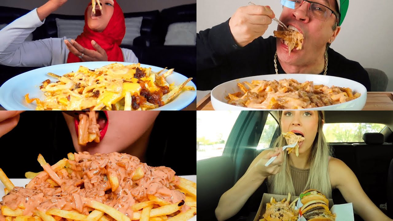 ASMR BEST 🍟 Cheese Animal Style Fries (eating sound) | Satisfying Mukbang Compilation