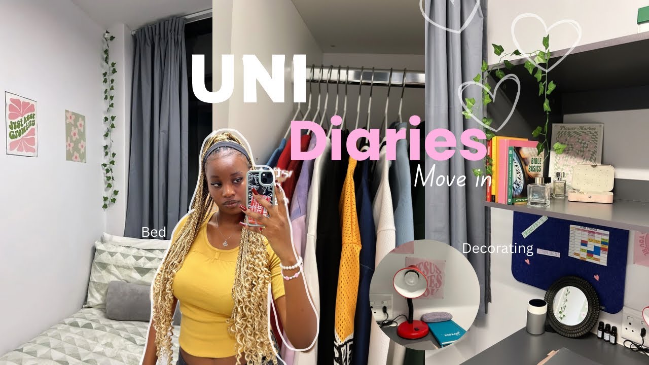 Uni Diaries☁️| move-in vlog ,cleaning, decorating & settling in 