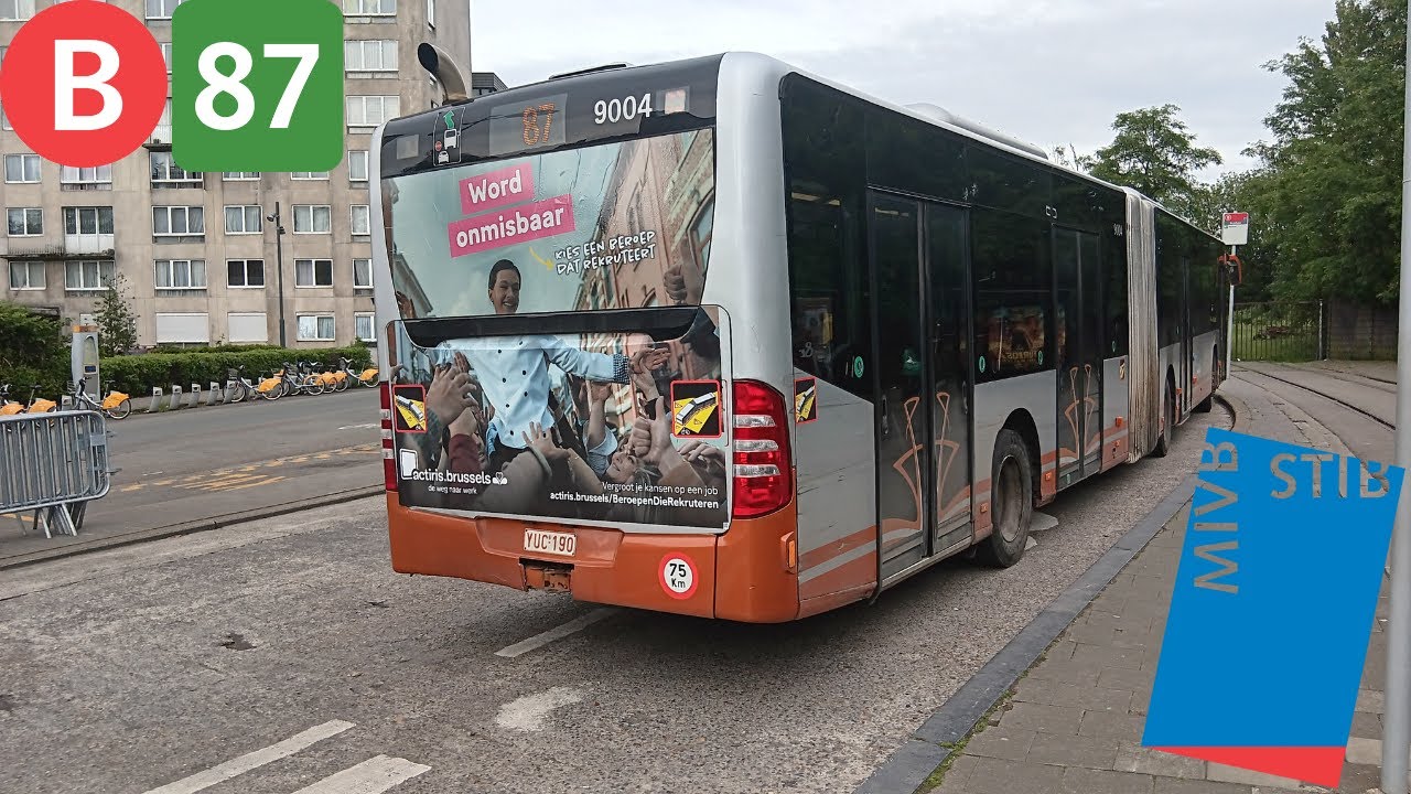 (Bus Stib) Voyage complet ligne 87 Simonis à Beekkant Citaro G C1 Facelift €5 n°9004.