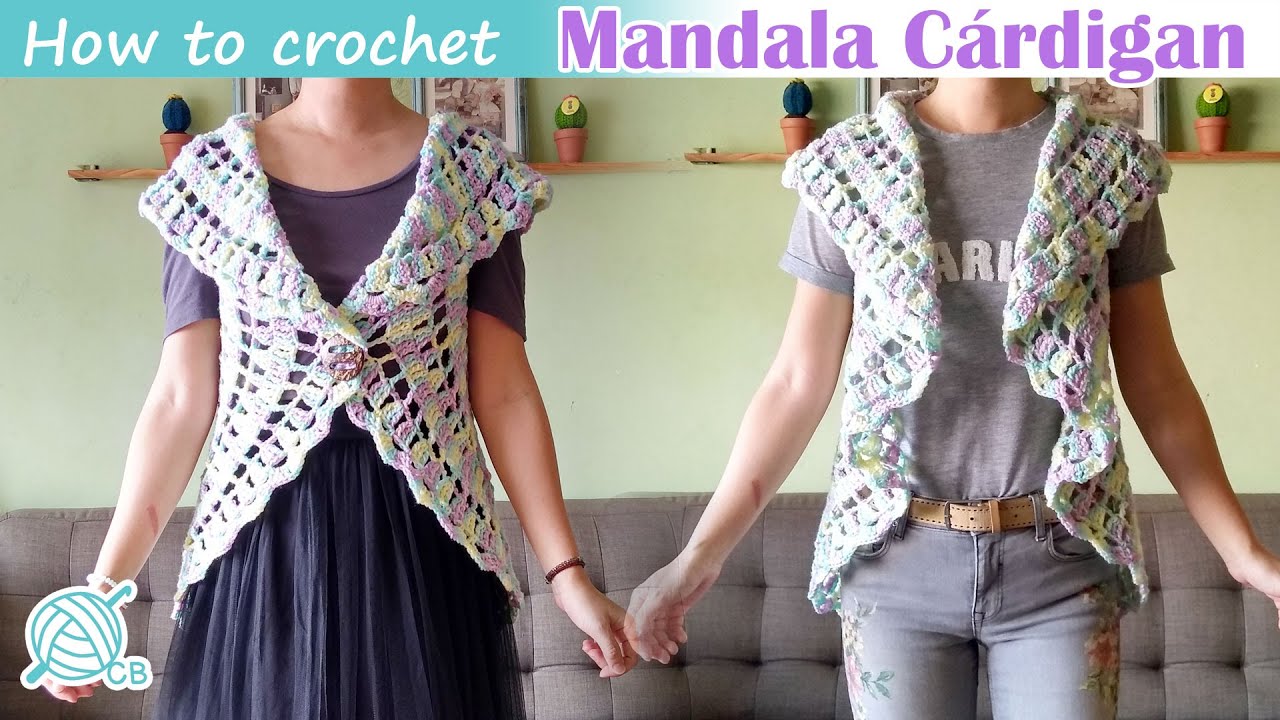[ENG Sub] Easy Mandala Cardigan - Circle Vest - Jacket Pattern - Chaleco Circular - C&aacute;rdigan Mandala