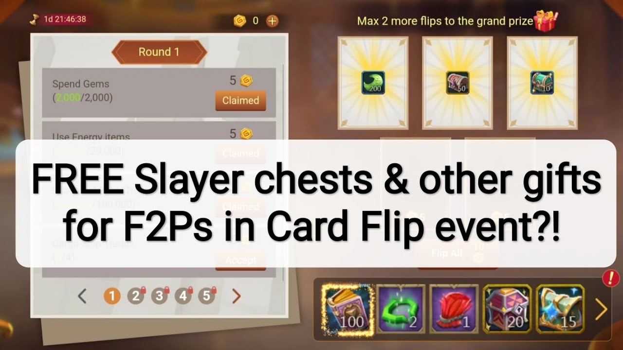 Lords mobile - FREE Gifts for F2Ps in Card Flip event?!