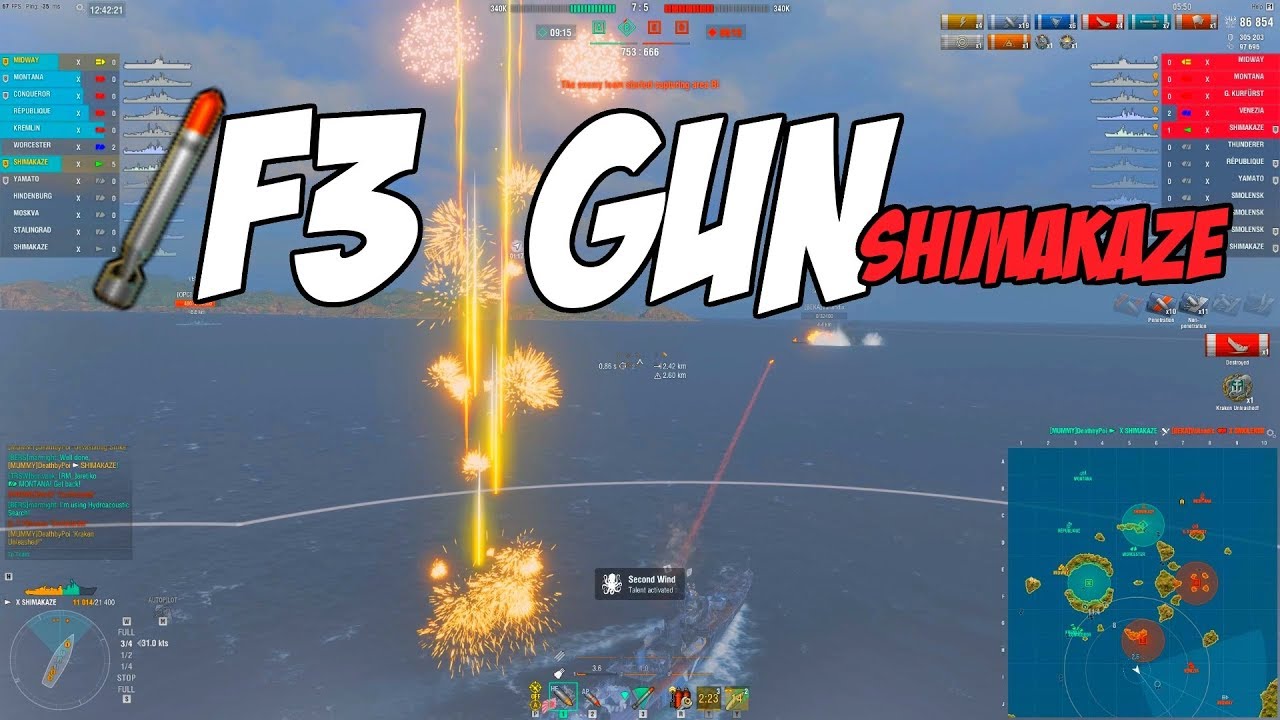F3 GUN Shimakaze - When you´re bad at torping just go F3 =)