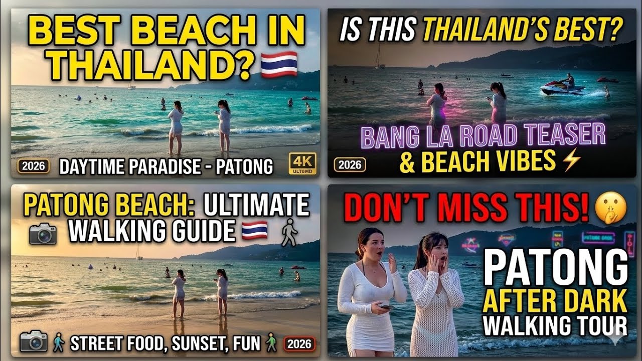 Phuket 2026: Patong Beach Full Walking Tour (4K Ultra HD) [ASMR]