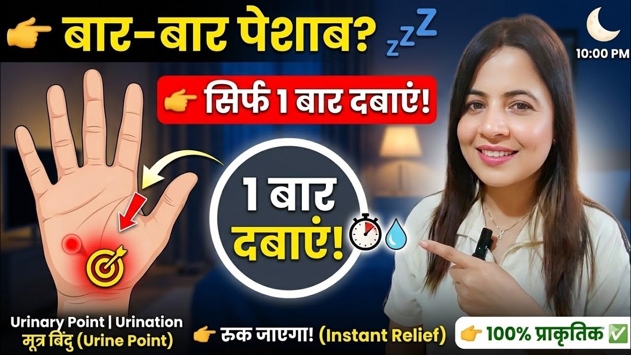 पेशाब करते हुए 1 बार दबा लो अगर बार बार पेशाब आता है /Hand Reflexology for Frequent Urination