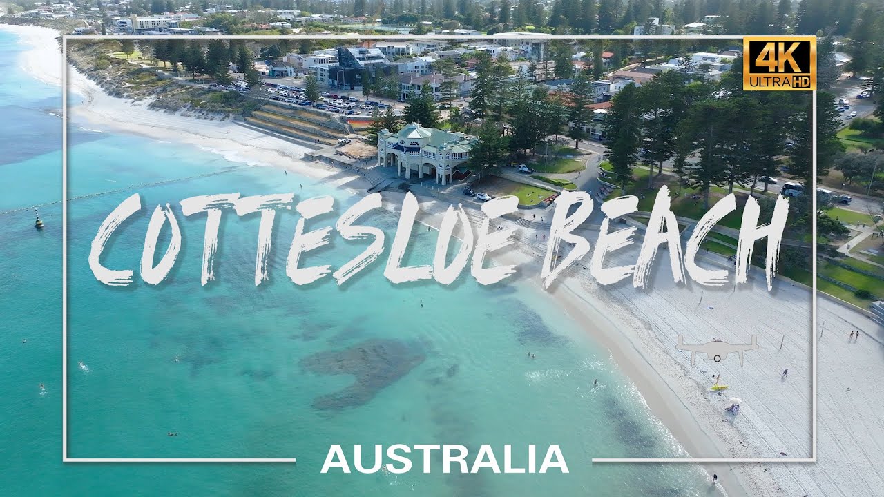 Australia🇦🇺- Cottesloe Beach | Perth, Western Aussie | The Golden Light in Morning | 4K 60p Drone