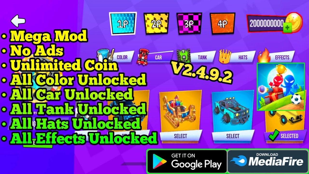 Stickman Party Mod Apk Terbaru 2025 Unlimited Coin - All Unlocked