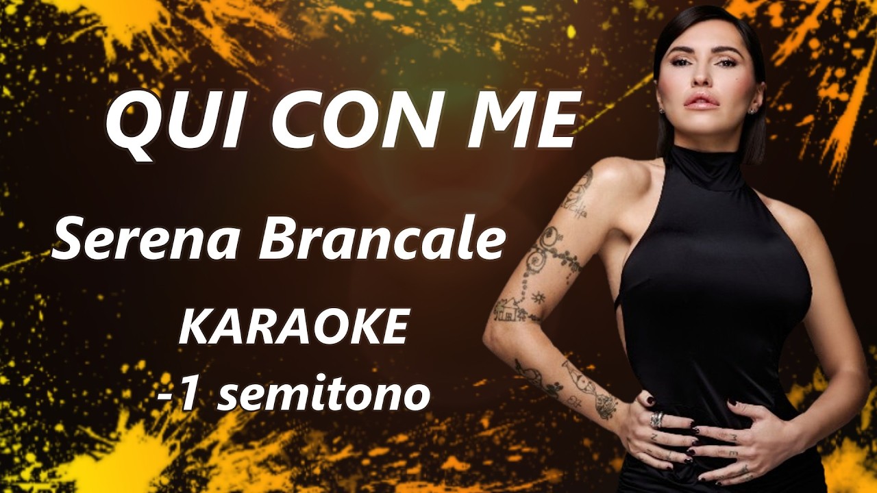 Serena Brancale - Qui Con Me | KARAOKE -1 semitono Base Professionale