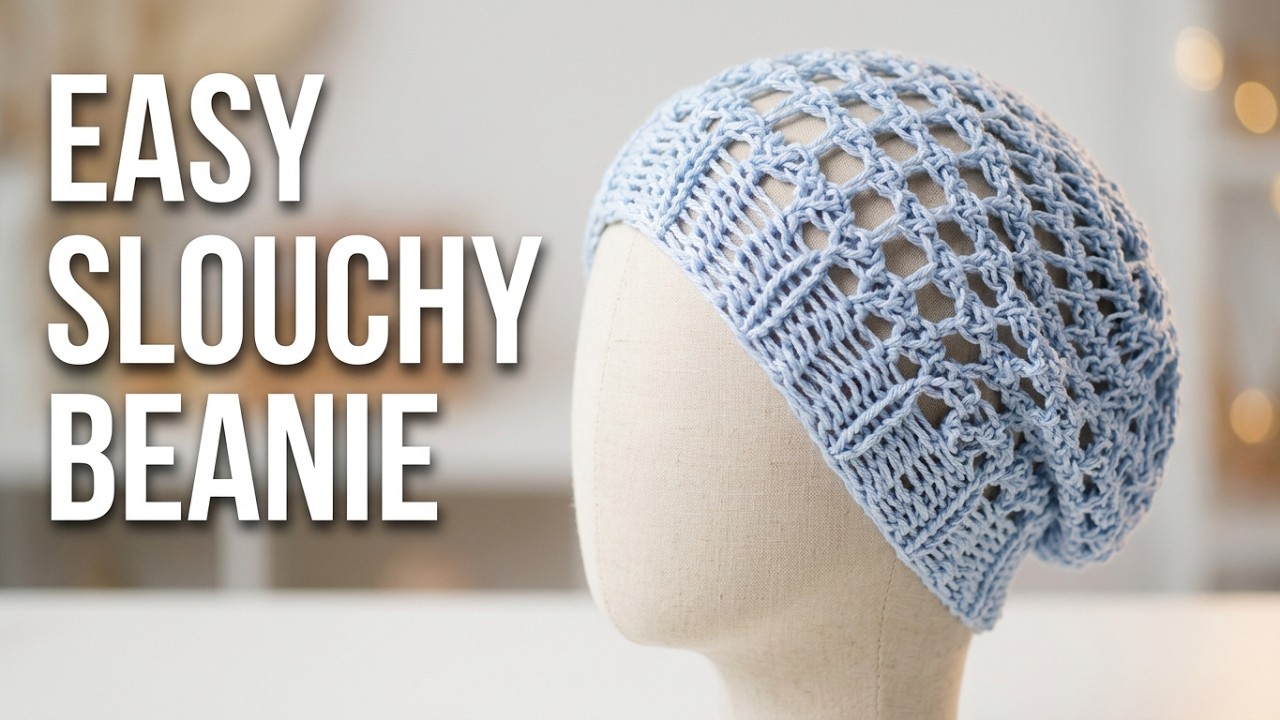 Вязаная шапка на круглом станке Loom Knit – трёхступенчатый стежок на круглом станке Slochy Beani...