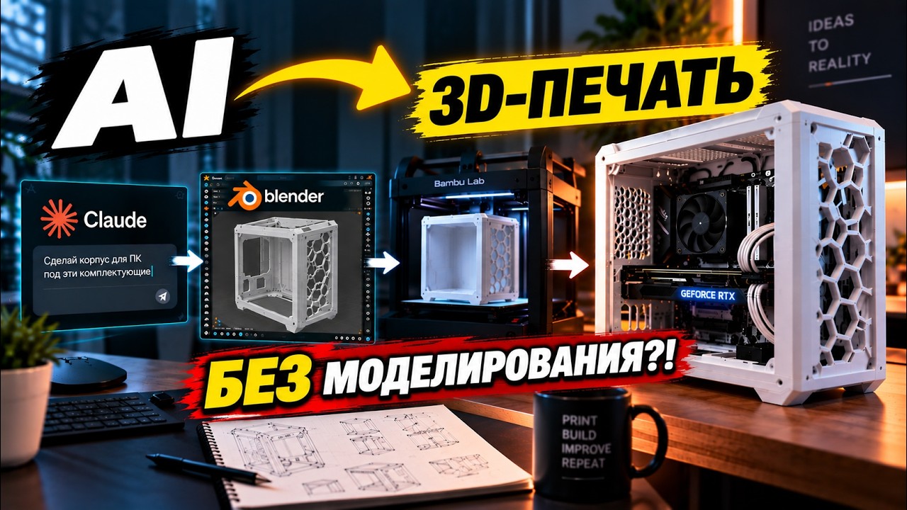 3д печать без умения моделировать? / Проверяем Claude + Blender