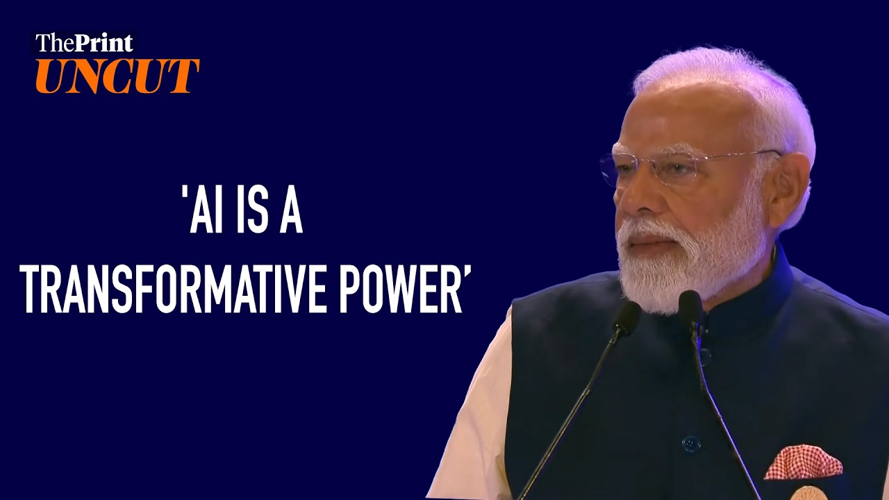 'To ensure that humans don't become data point or raw material, we have to democratise AI': PM Modi
