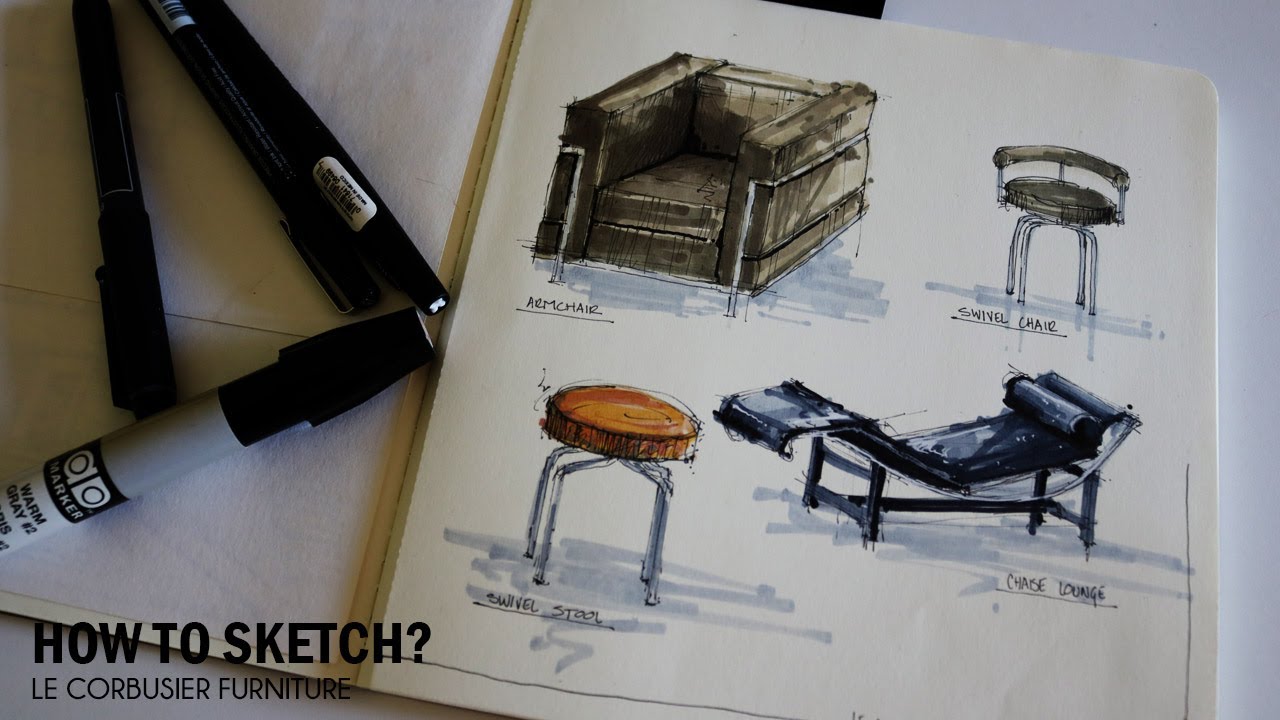 HOW TO SKETCH? - MOBILIARIO LE CORBUSIER (LE CORBUSIER FURNITURE)