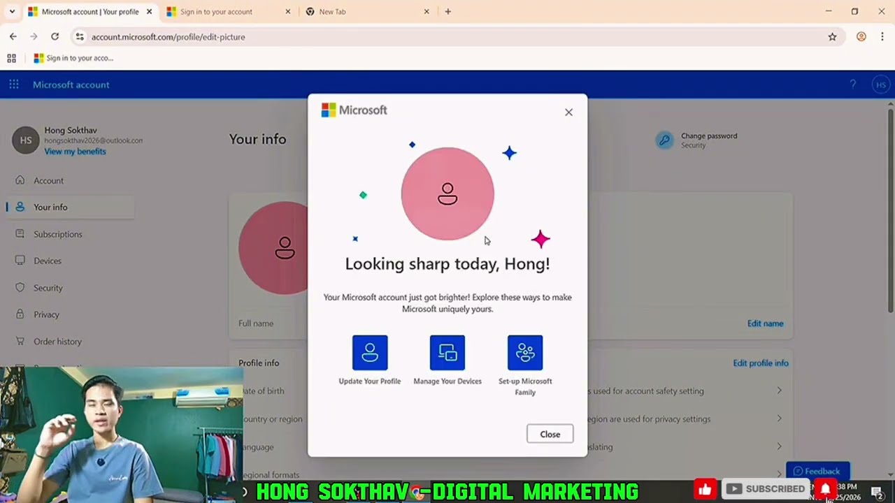 របៀប បង្កើត Outlook Account 2026 @hongsokthavdigital