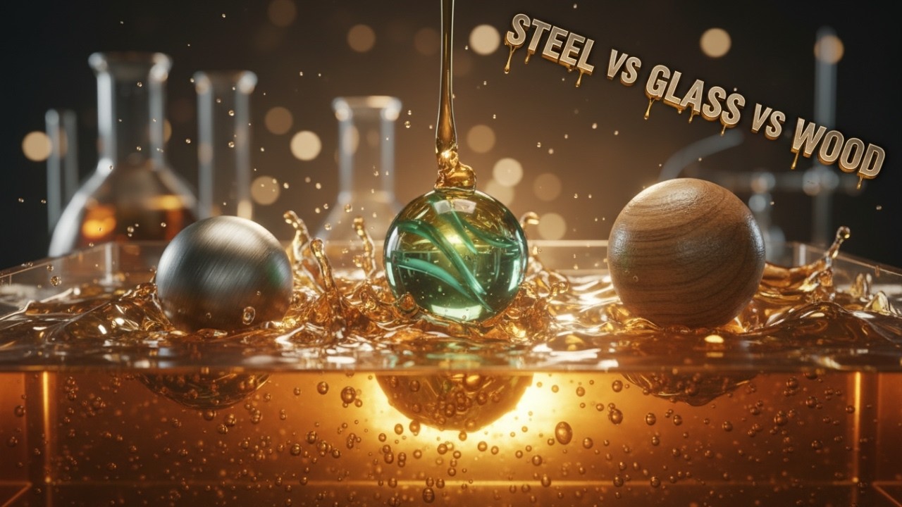 Steel vs Glass vs Wood: Ultimate Physics Marble Race!