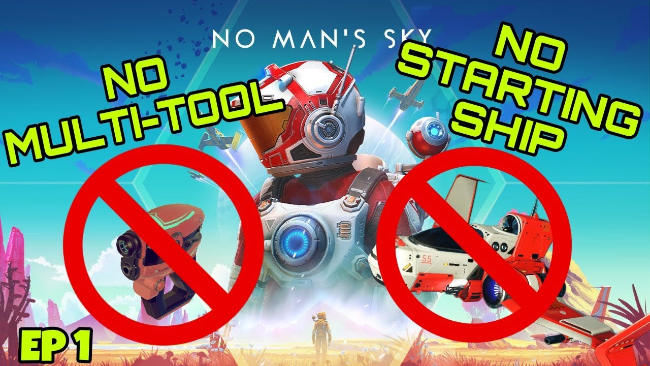 No Man's Sky - No Starter Multi-Tool No Starter Ship (Freighter Survivor Challenge ep.1)
