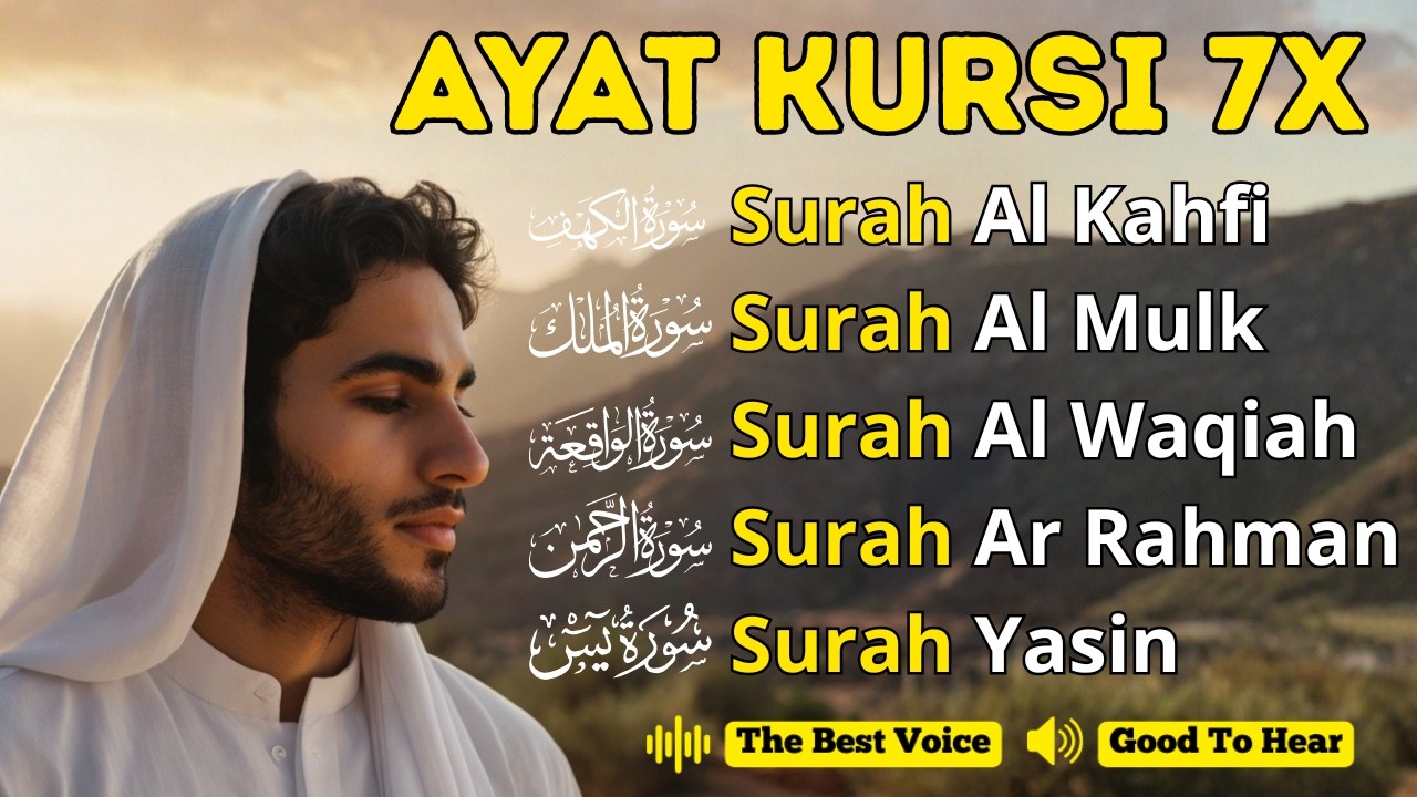 Quran Night Therapy 🌙 Deep Sleep with Al-Kahfi, Al-Mulk, Ar-Rahman, Yasin, Al-Waqiah