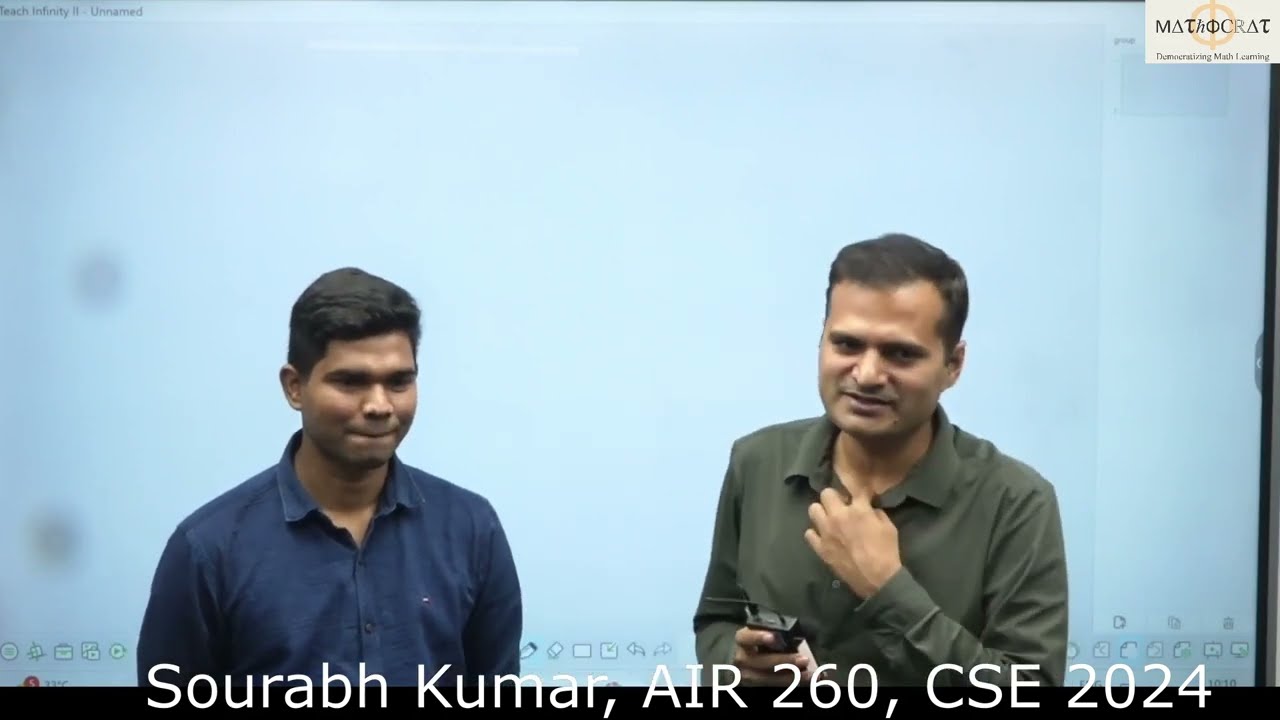 Sourabh Kumar, AIR 260 Math Optional Strategy | Civil Services| UPSC IAS Topper'24 #Mathocrat