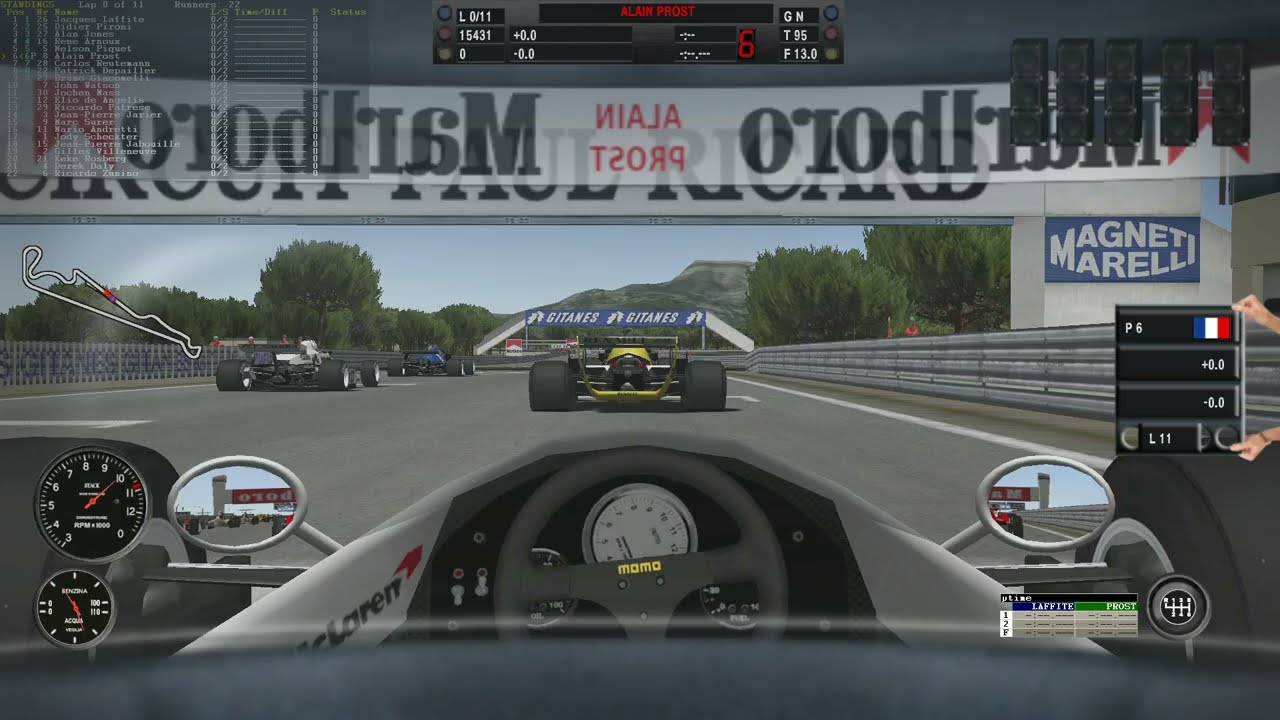 GP4  F1 1980 - Circuit of Paul Ricard ( Le Castellet ) Prost McLaren - Cosworth Engine Sound Test
