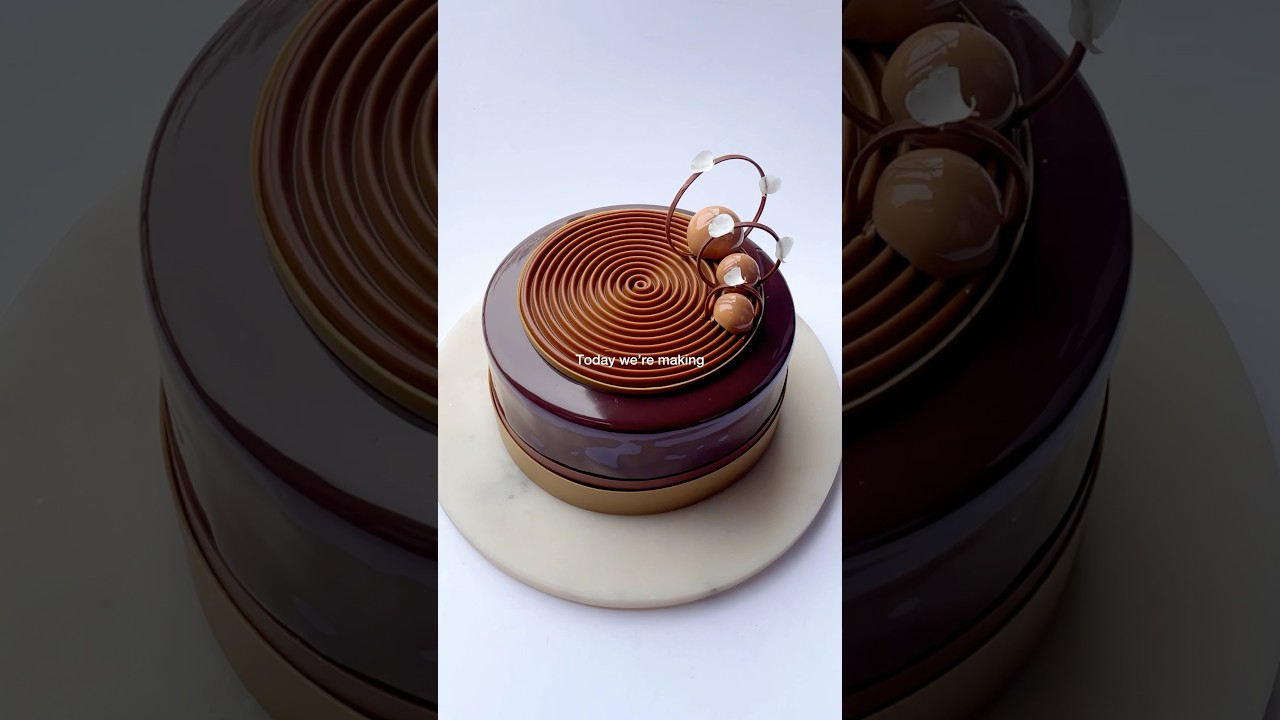 Opera Entremet 🤎 Like you&rsquo;ve never seen an Opera Cake before ✨ #operacake #entremet #cakedecorating