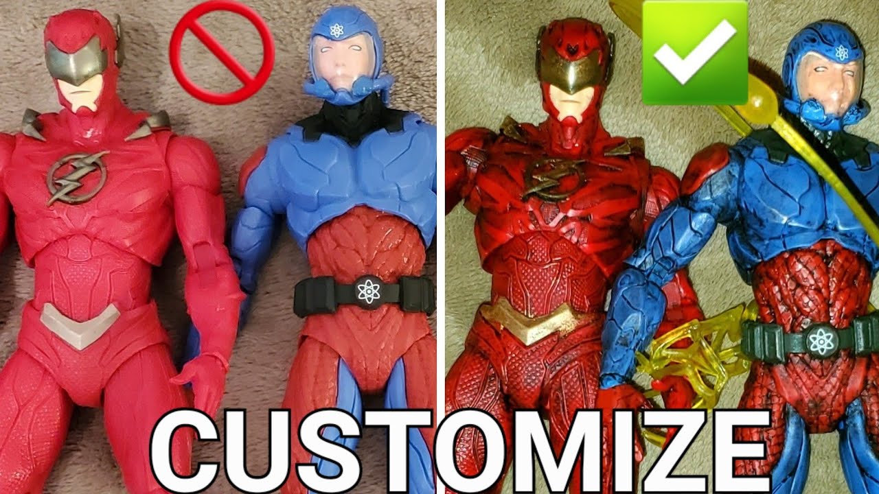 THE FLASH & ATOM DC DIRECT MCFARLANE TOYS ✅️ CUSTOM REPAINT PAGE PUNCHERS CUSTOMIZE BATMAN HOT Mezco