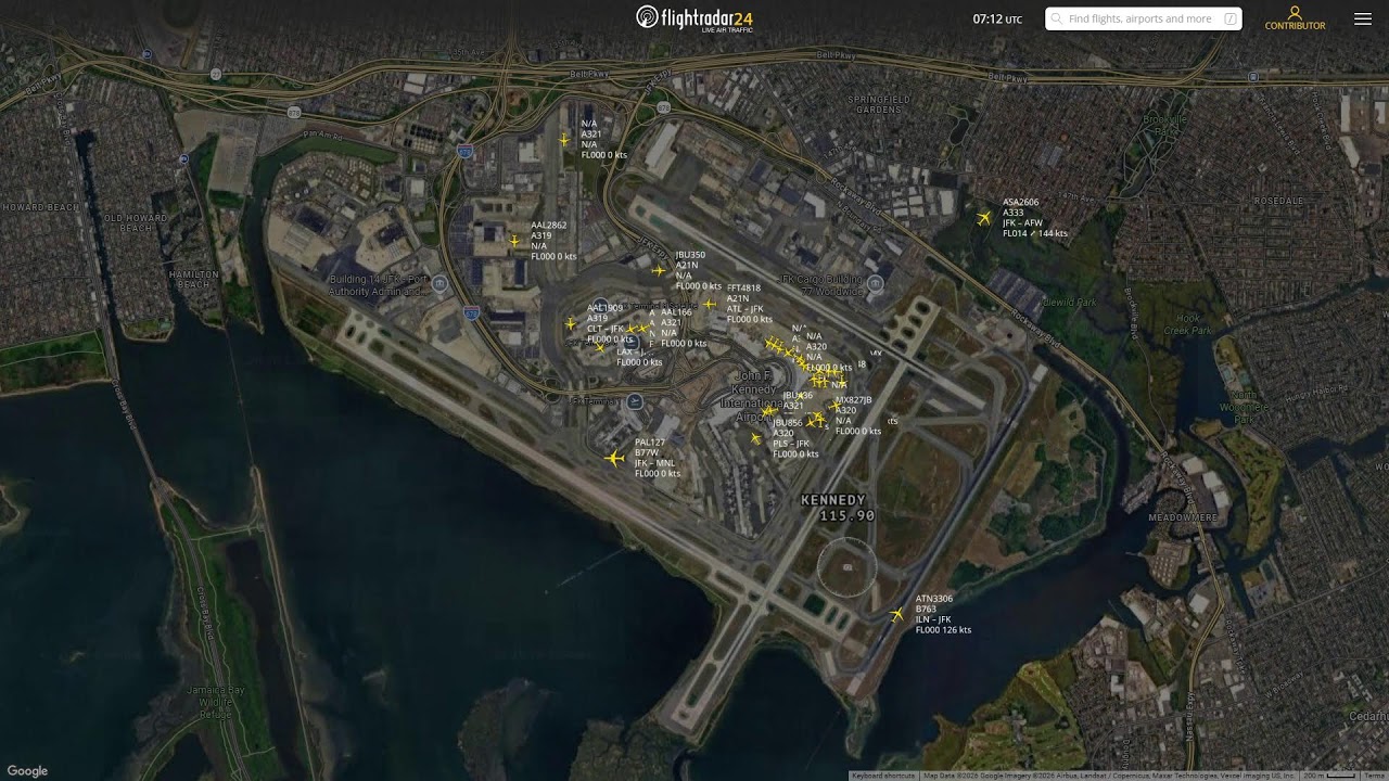 New York - Kennedy KJFK Flightradar24 Livestream with Live Air Traffic Control 19/02/2026
