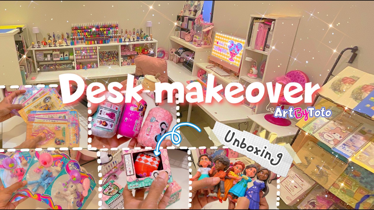 تغييرات جديدة في مكتبي انبوكسينج unboxing ضخم لاكبرمجموعة ديكورات للمكتب جولة في مكتبي desk makeover