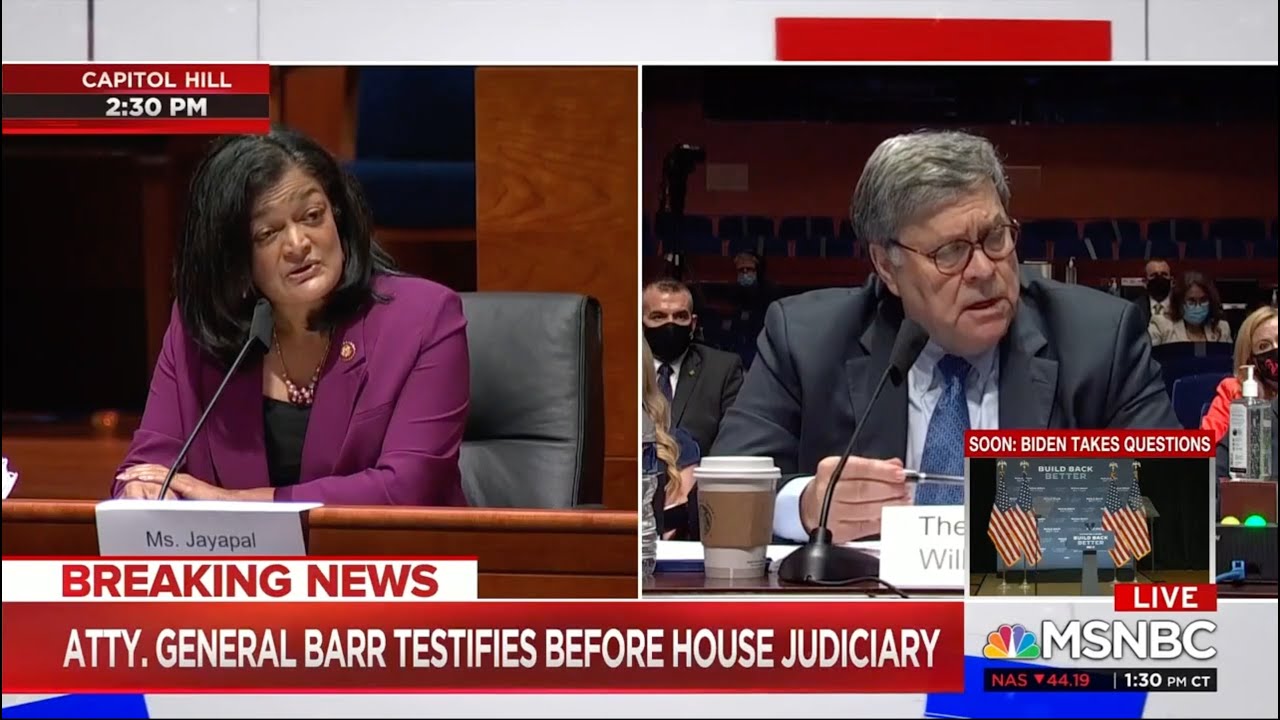 Congresswoman Pramila Jayapal Takes Down Attorney General William Barr