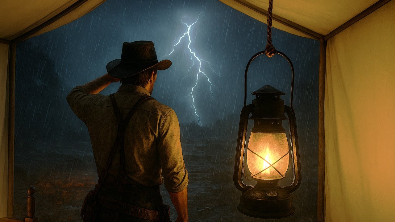 John’s Rainy Tent Escape at Cotorra Springs | ASMR RDR2