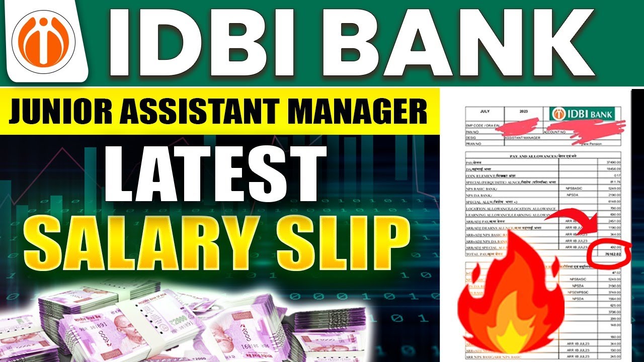 IDBI JAM Latest Salary Slip 2024 | IDBI Junior Assistant Manager Salary and Perks 2024 | Full Detail