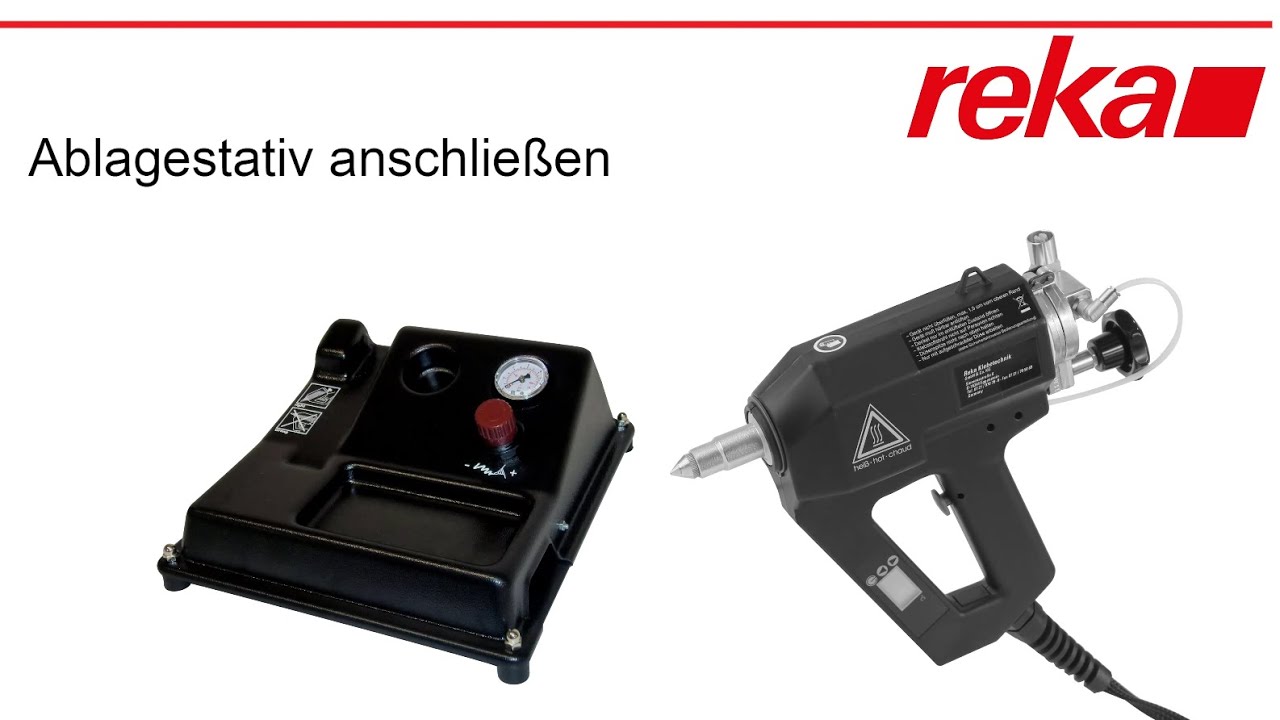Ablagestativ an Reka Heißklebepistolen anschließen