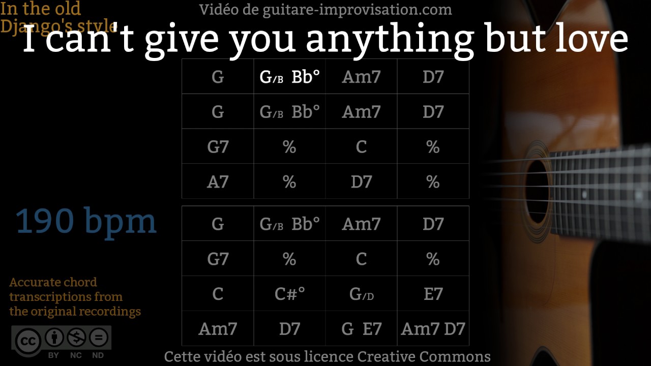 I Can't Give You Anything But Love (190 bpm) - Gypsy jazz Backing track / Jazz manouche