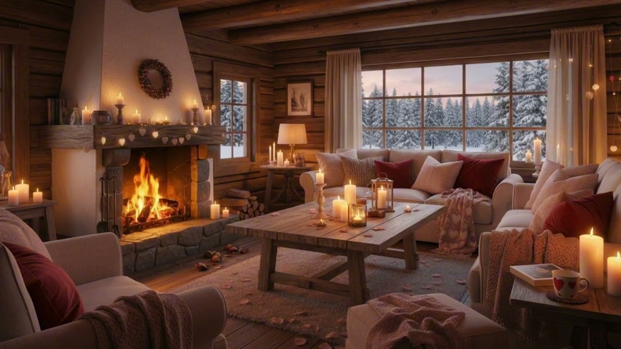 Fall Asleep in Minutes — Cozy Winter Piano & Fireplace