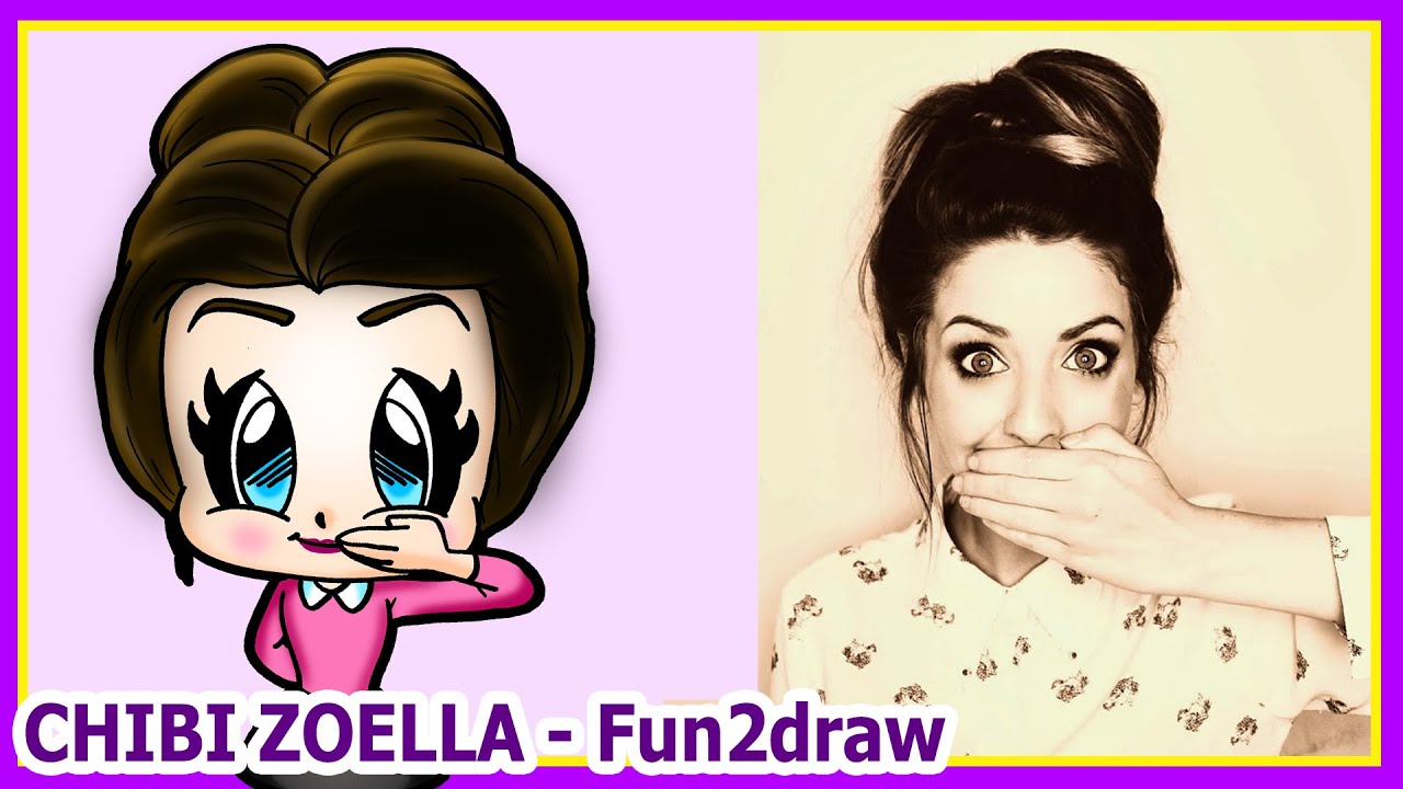 How to Draw Cute Zoella + Fun Facts - Cartoon Chibi YouTubers - Fun2draw | Online Drawing Lessons