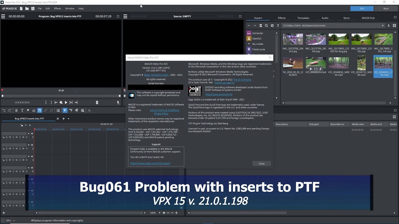 Bug061 VPX15 Clips Inserted from timeline into Project Temp Folder preview only 1 second