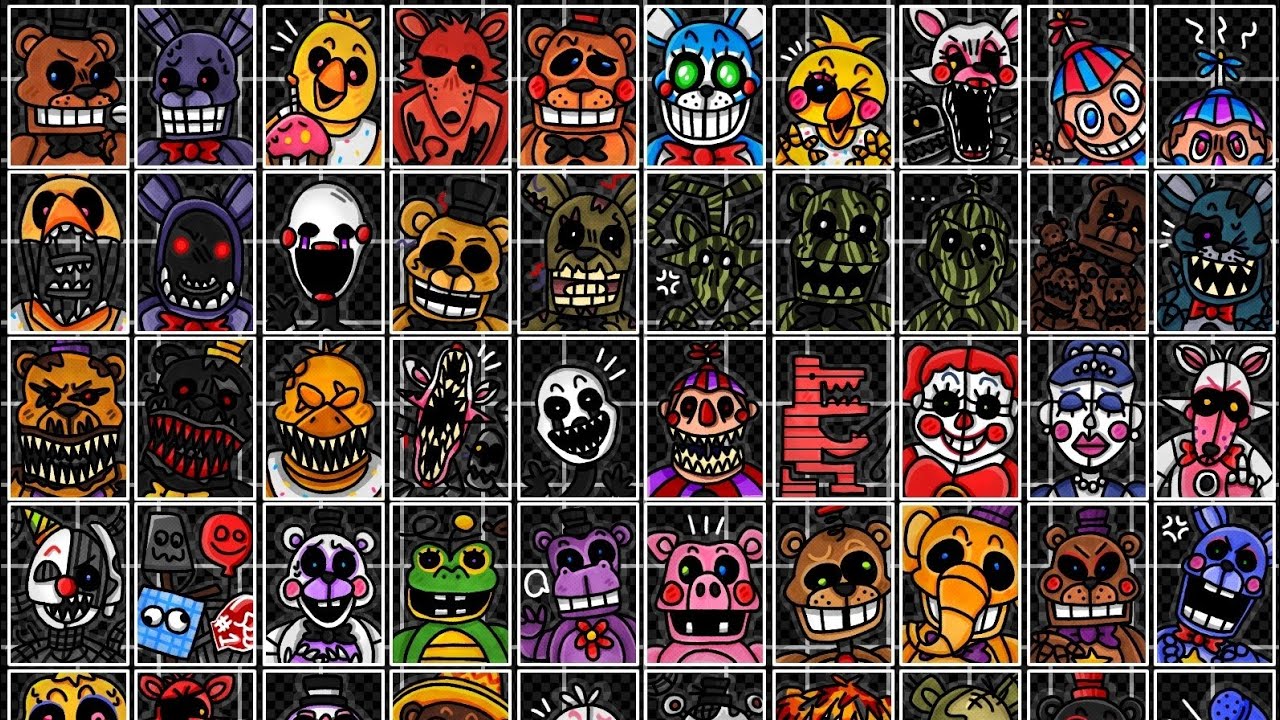 The FNAF UCN Roster in my style - IbisPaintx