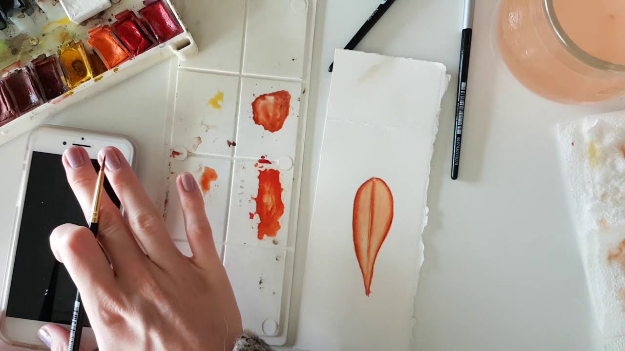 Pitos leaf watercolor painting with Pelin Türker