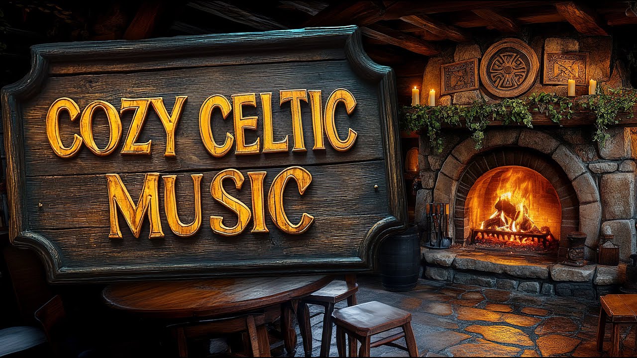 Cozy Celtic Music by the Fireplace.  Warm Tavern Ambience for Relaxation 🍀