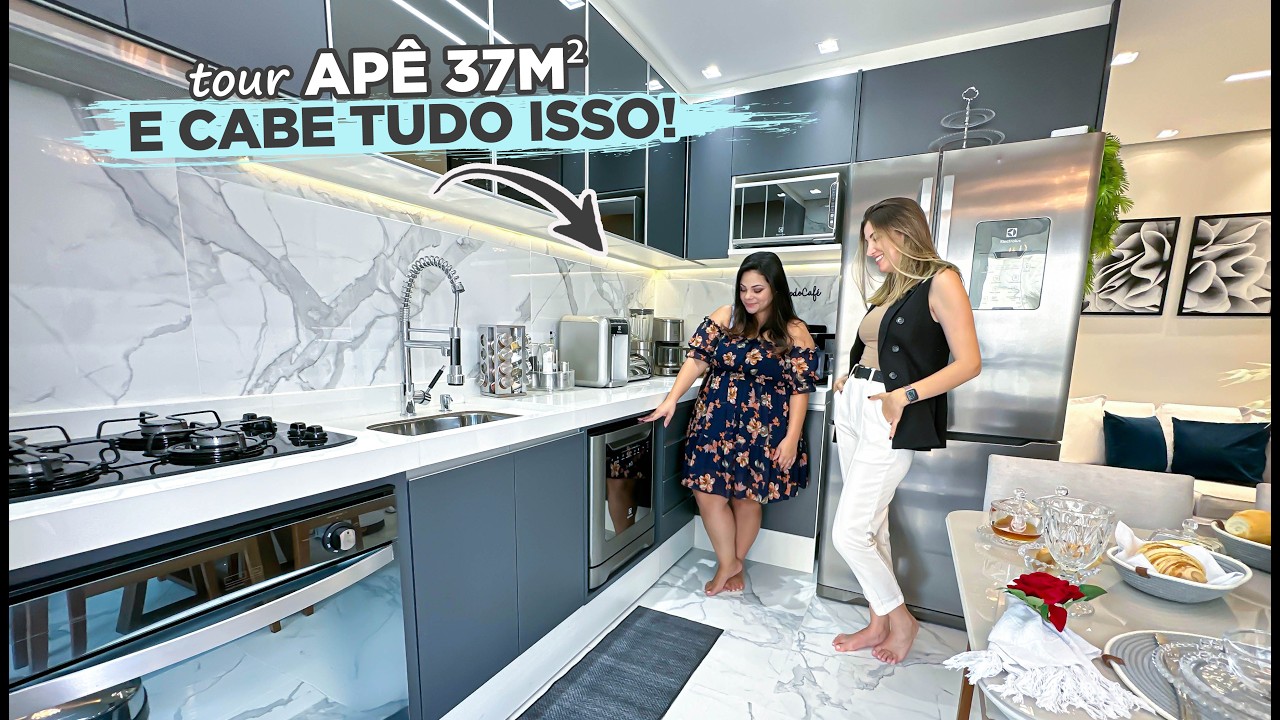 Ela fez uma SUPER COZINHA e 2 quartos em um APÊ de 37M² | Gaby Garciia