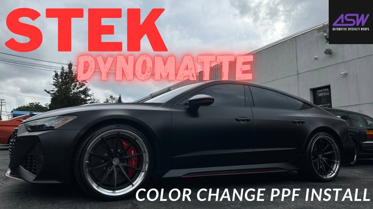 COLOR CHANGE PPF??? The all new STEK DYNOmatte paint protection film goes on an AUDI RS7
