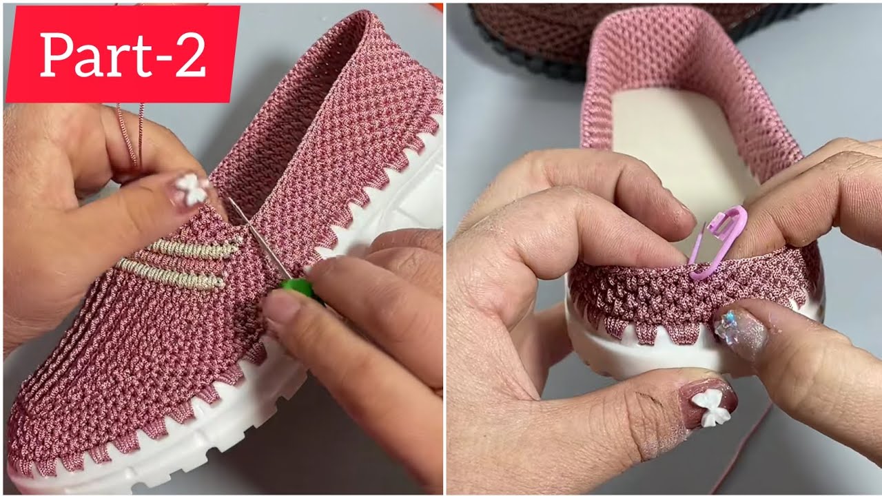 Amazing​ 💯😍 Easy​ Beautiful​ Lady​ Sneaker Knitting​ Hand​work​ Full​ Video​ #P2