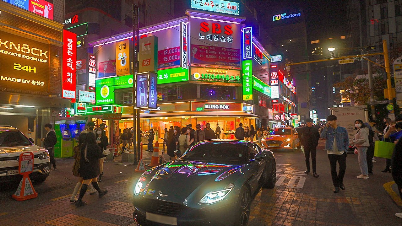 Life is Returning to Normal? Saturday Night of Gangnam Back Street with Seoul Walker 4K HDR