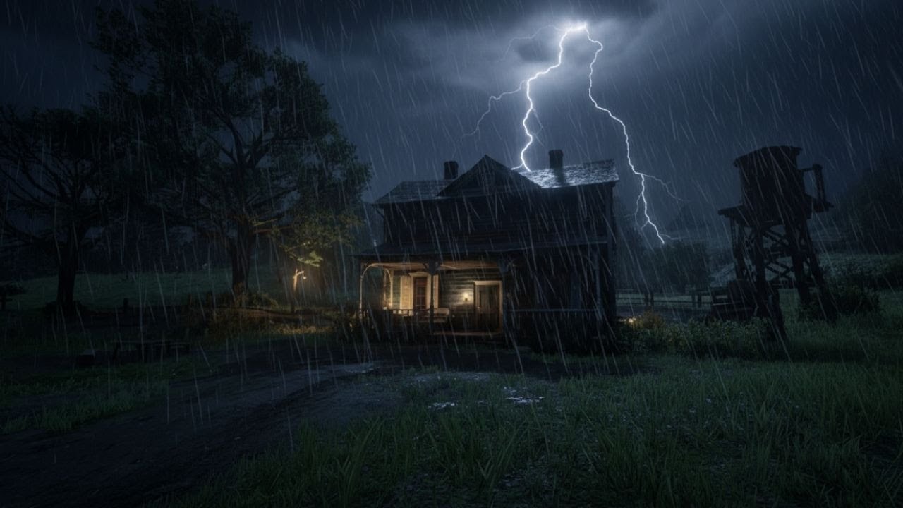 Heavy Rain at Night for Deep Sleep | Thunder & Rain Sounds for Insomnia