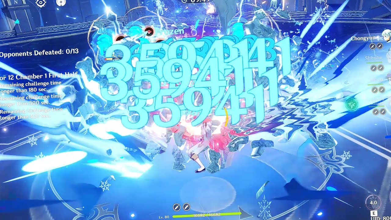 THIS IS CHONGUS ICE BREAKERS! | CHONGYUN SHENHE FROZEN TEAM! | 12-1